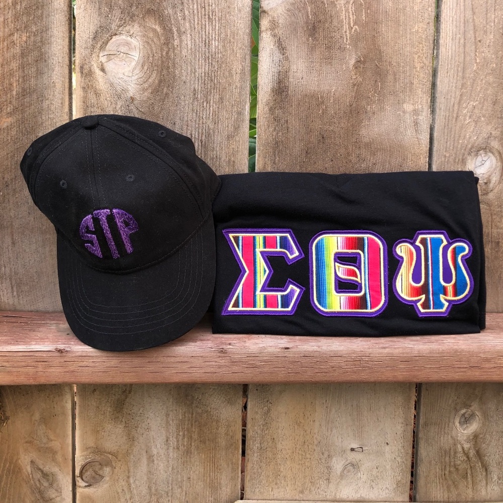 Embroidered Satin Serape Greek Letter